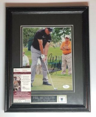 Phil Mickelson Custom Framed Autographed Signed 8x10 Photo With Jsa