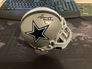 Harvey Martin Auto Mini Helmet Beckett Bowl Mvp Dallas Cowboys
