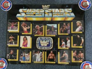 Vintage 1988 Wwf Superstars Fan Club Member Poster Wwe Hulk Hogan Macho Man