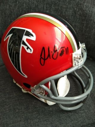Julio Jones Autographed Throwback Atlanta Falcons Mini Helmet W/coa