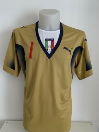 1 Buffon shirt signed autographs Italy World Cup home soccer jersey 2