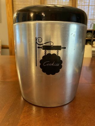 Vintage West Bend Aluminum Cookie Canister Mid Century Modern