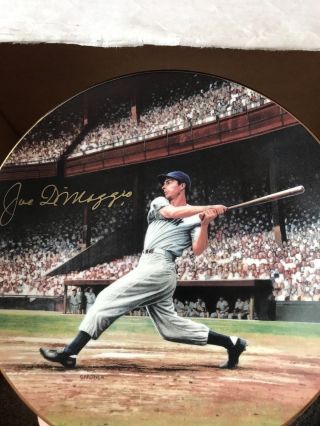 Joe Dimaggio Signed Numbered Plate 3140/5000 With York Ny Yankees