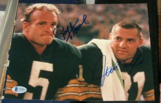 Jim Taylor Paul Hornung Green Bay Packers Signed Autographed 8x10 Photo Bas/coa