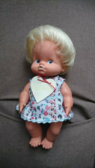 Vintage 1970s East Germany Baby Doll Moving Limbs Dress Panties Blond Cute