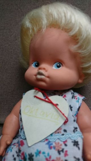 Vintage 1970s East Germany Baby Doll Moving Limbs Dress Panties Blond Cute 2