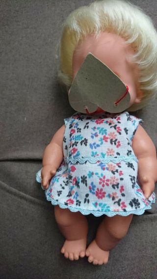 Vintage 1970s East Germany Baby Doll Moving Limbs Dress Panties Blond Cute 3