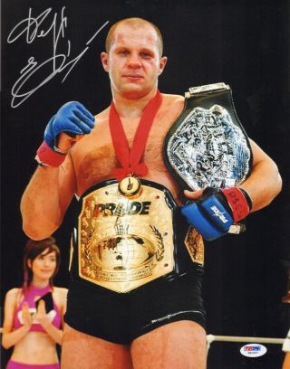 Fedor Emelianenko Signed 11x14 Photo Psa/dna Pride Grand Prix Belt Autograph