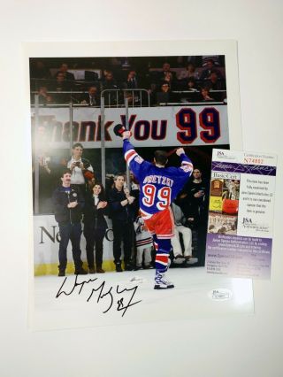 Wayne Gretzky Signed 8.  5x11 Jsa York Rangers Thank You 99 Autograph 8x10