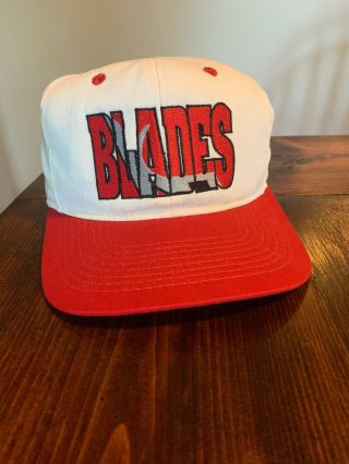 Vintage Kansas City Blades Snapback Hat Ihl Hockey (1994)