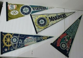 Vintage 1995,  1996,  1997,  And 1998.  Seattle Mariners Baseball Pennant Full Size
