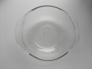 Vintage 1.  5 L Pyrex Round Glass Casserole Dish 023 - With Handles,  No Lid