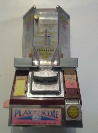 Vintage Play And Score Countertop Candy Machine,  Coin Op - With Key