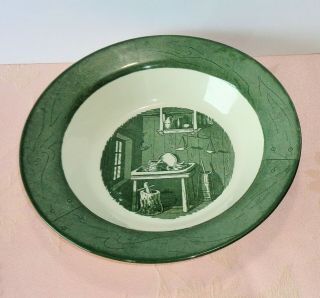 Vintage Royal China Colonial Homestead Green Serving Bowl 9.  25 " Vegetable