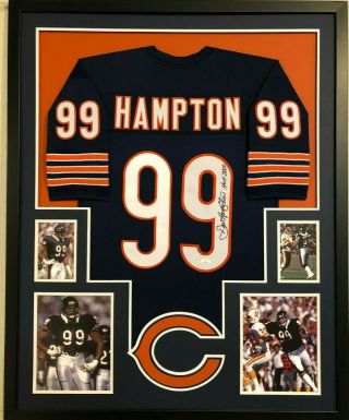 Framed Chicago Bears Dan Hampton Autographed Signed Inscribed Jersey Jsa