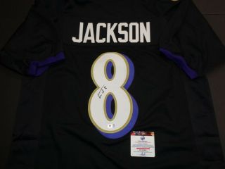 Lamar Jackson (nfl Mvp) Autographed Baltimore Ravens Custom Jersey W/