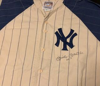 Mickey Mantle Hand Signed Autographed Yankees Jersey