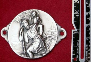 Rare Vintage Catholic St.  Christopher Medallion From Parted - Out Rolls Royce Car