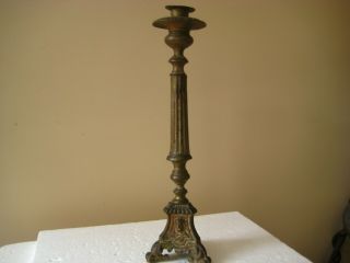 Vintage Brass Religious Altar Church Candle Stick Holder