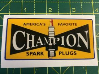 Vintage Champion Spark Plug Decal / Sticker (yellow)