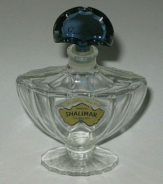 Vintage Guerlain Shalimar Perfume Bottle 1 Oz Open Empty 1980s 4 " Height