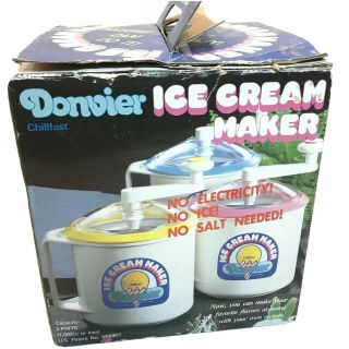Vintage Donvier Chill - Fast Ice Cream Maker Yellow - Rim Japan 2 Pints (1 L)