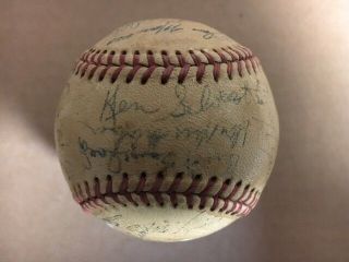 1947 Kansas City Blues Signed Baseball Yankees Minor League Hank Bauer/byrne Jsa