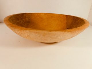 Antique Vintage Wooden Dough Bowl,  11 By 10 1/4 Inches,  3 Inches Tall