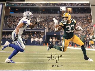 Aaron Jones Autographed Green Bay Packers 16x20 Photo Beckett 10 K Wave