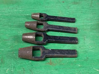 Vintage C.  S.  Osborne Round Hole Leather Punch Set 4 Punches 3/4”,  5/8”,  1/2”,  3/8”