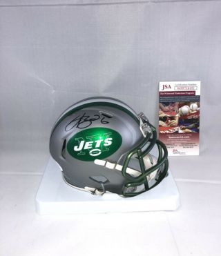 Le’veon Bell Signed York Jets Blaze Mini Helmet Jsa