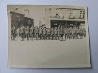 Small Vintage Photograph Of Soldiers On Parade Circa Ww1