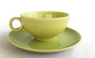 Ballerina Vintage Coffee Cup And Saucer Chartreuse Universal Potteries