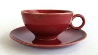 Ballerina Vintage Coffee Cup And Saucer Burgundy Universal Potteries