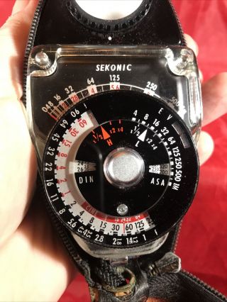 Vintage Sekonic Studio Deluxe Light Meter Model L - 28c High Filter In Case 3