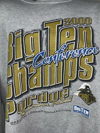 Men’s Vintage Lee Sport Purdue Boilermakers 2000 Big 10 Champs Sweatshirt 2XL 2