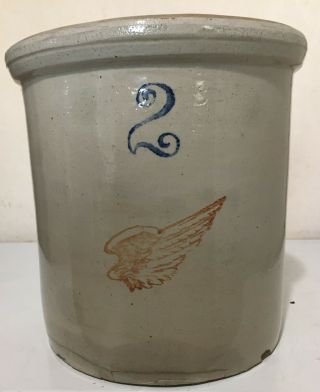 Vintage Red Wing 2 Gallon Crock,  Red Wing Pottery,  Union Stoneware Co.
