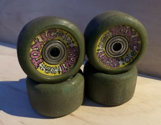 Toxic Skateboards Secret Wheels & Bearings Vintage 63mm 92a Madrid Brand X Oj