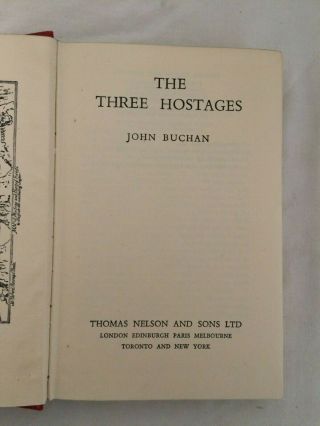 Vintage The Three Hostages John Buchan 1948 Hardback Book Charity Cf - B8