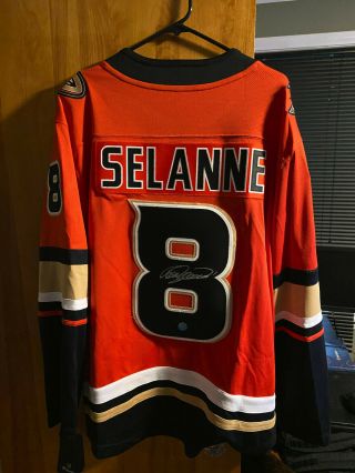 Teemu Selanne Anaheim Ducks Signed Autographed Fanatics 3rd Jersey W Aj’s