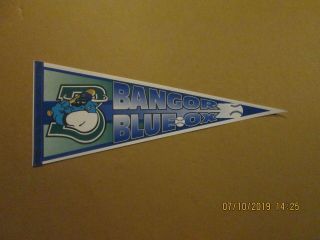 Northeast League Bangor Blue Ox Vintage Defunct 1996 Team Logo Baseball Pennant