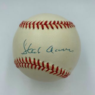 Hank Aaron Signed Autographed Official National League Baseball Psa Dna