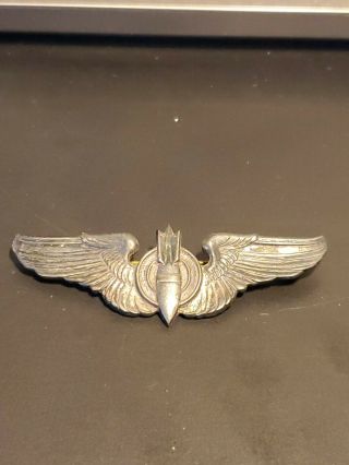 Vintage Ww2 Army Air Force Bombardier Wings Sterling - 3 " Wwii Antique