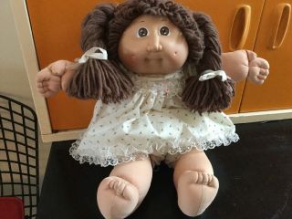 Vintage 1984 Coleco Cabbage Patch Kids Doll Brown Hair & Eyes/diaper/ok Factory