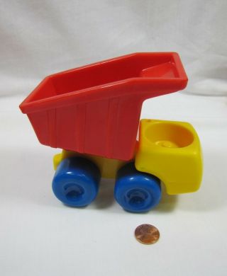 Little Tikes TODDLE TOTS Vintage Red & Yellow CONSTRUCTION DUMP TRUCK Rare 3