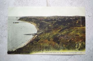 Vintage C1919 Collotype Postcard T: Totland Bay Looking East Isle Of Wight Uk