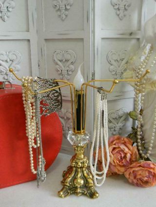 Omg Rare Vintage Lighted Ormolu 4 - Arm Jewelry/towel Holder French Lamp