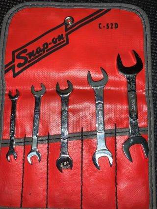 Vintage Snap - On C - 52d 5 - Piece Ignition Wrench Set - In Pouch But Read