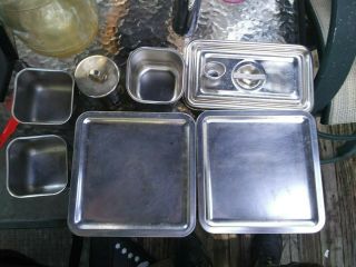 Vintage Stainless Steel Trays Surgical Medical Dental Tattoo/piercing Oddities.