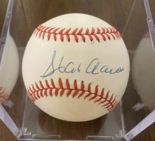 Hank Aaron Signed Official National League Bill White Baseball Jsa Z68241